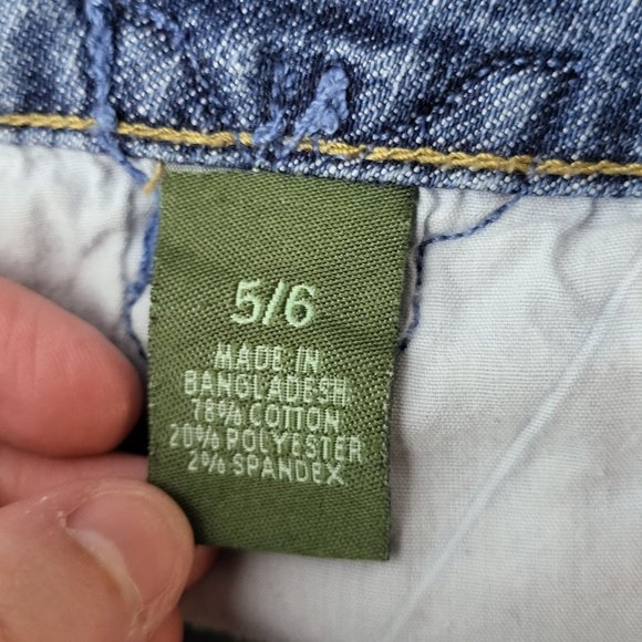 U.S. Polo Assn. Womens Butterfly Flower Embroidered Denim Blue Jean Capris 5/6 - Picture 7 of 14